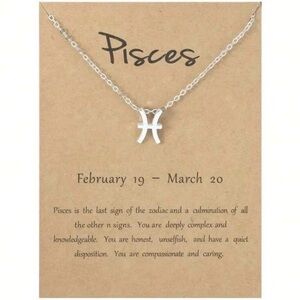 Silver Pisces Zodiac Necklace new